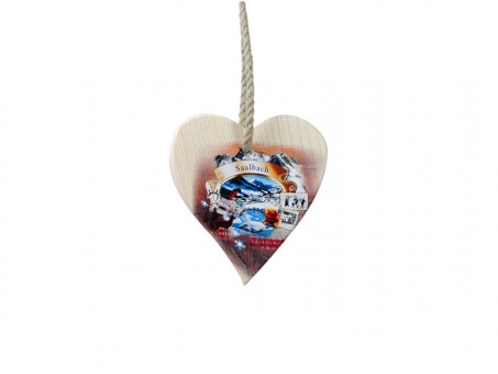 Wooden heart small winter design VE: 36 pieces 