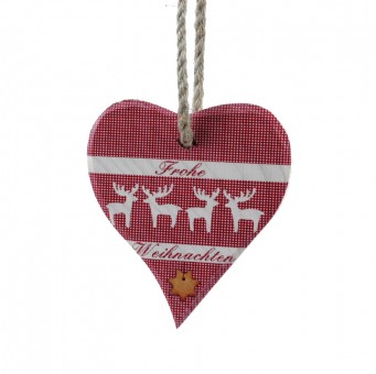 Banner Heart small- Merry Christmas red Karo 