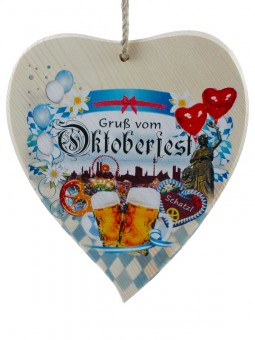 Grand cœur en bois - design de l'Oktoberfest par 12. 