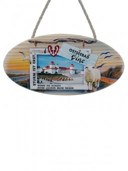 Wooden Oval big in Sea style. VE 12 pcs 