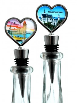 Heart metal bottle corks with pressure pack of 24 pcs. 
