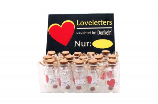 Glowing love greetings in the bottle VE: 48 pieces 