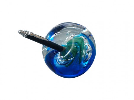Glass Dream ball penholder turquoise and dark blue 