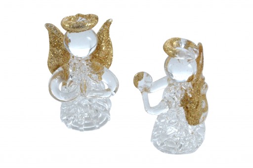 Spin glass angel assortment Gold 36 pieces 