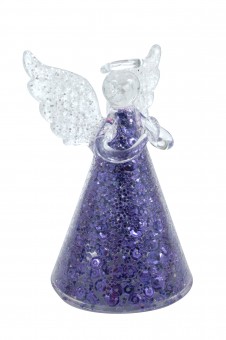 Christmas Angel purple glittering 6,5 cm 12 pcs 