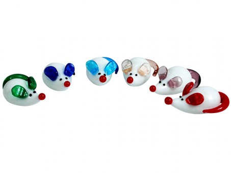 Glass mouse 36 pieces assorted 