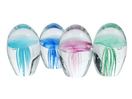 Glass jelleyfish  paperweights 12 pieces 