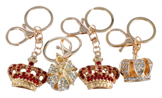 Crown keychain 24 pieces assorted 