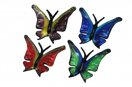Bunte Schmetterlinge aus Glas  24  Stück 