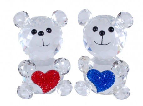Glass crystal lucky bear duo 12 pieces assorted 