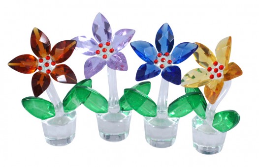 Glass crystal flower meadow 24 pieces assorted 