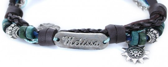 Namens-Armband, Melissa, 3 Stück 