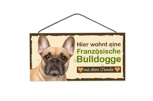 Tierschild Französische Bulldogge Braun 3 Stück 