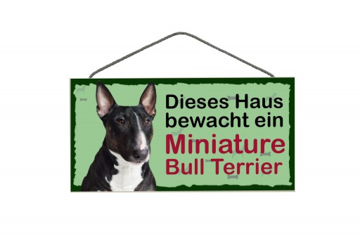 Écriteau d'animau Bull Terrier Miniature 3 pièces 