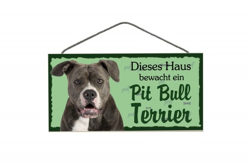 Tierschild Pit Bull Terrier Schwarz 3 Stück 
