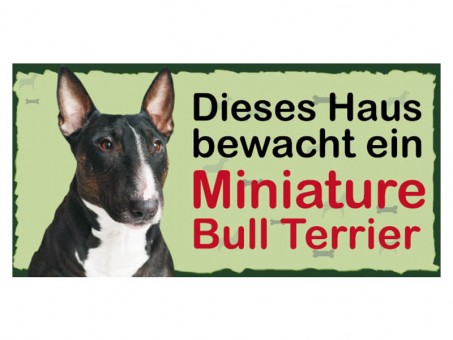 Aimant écriteau d'animau Bull Terrier Miniature 3 pièces 