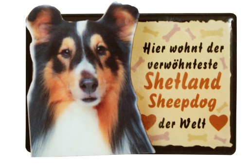 Tier Magnetzettelhalter Shetland Sheepdog 4 Stk 
