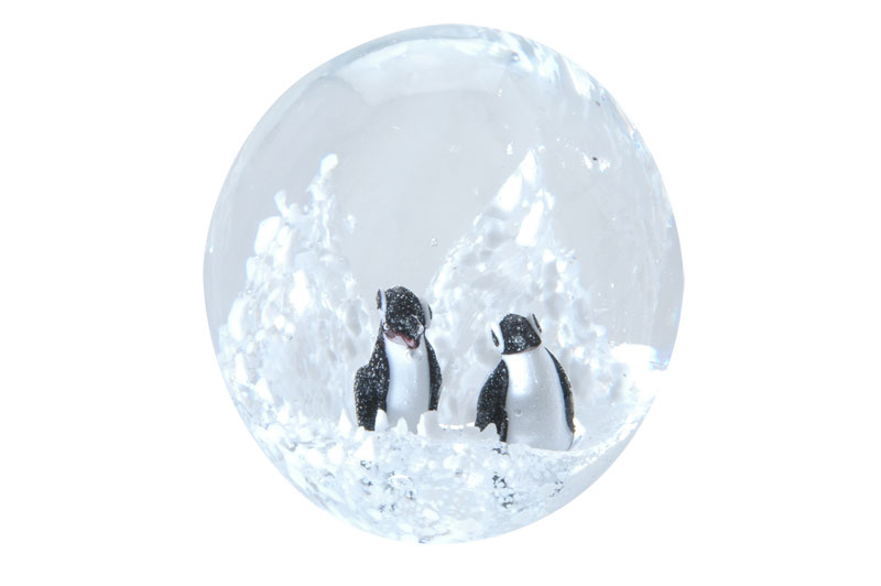 Wunschkugel 2 Pinguine auf Schneelandschaft Traumkugel 1321 